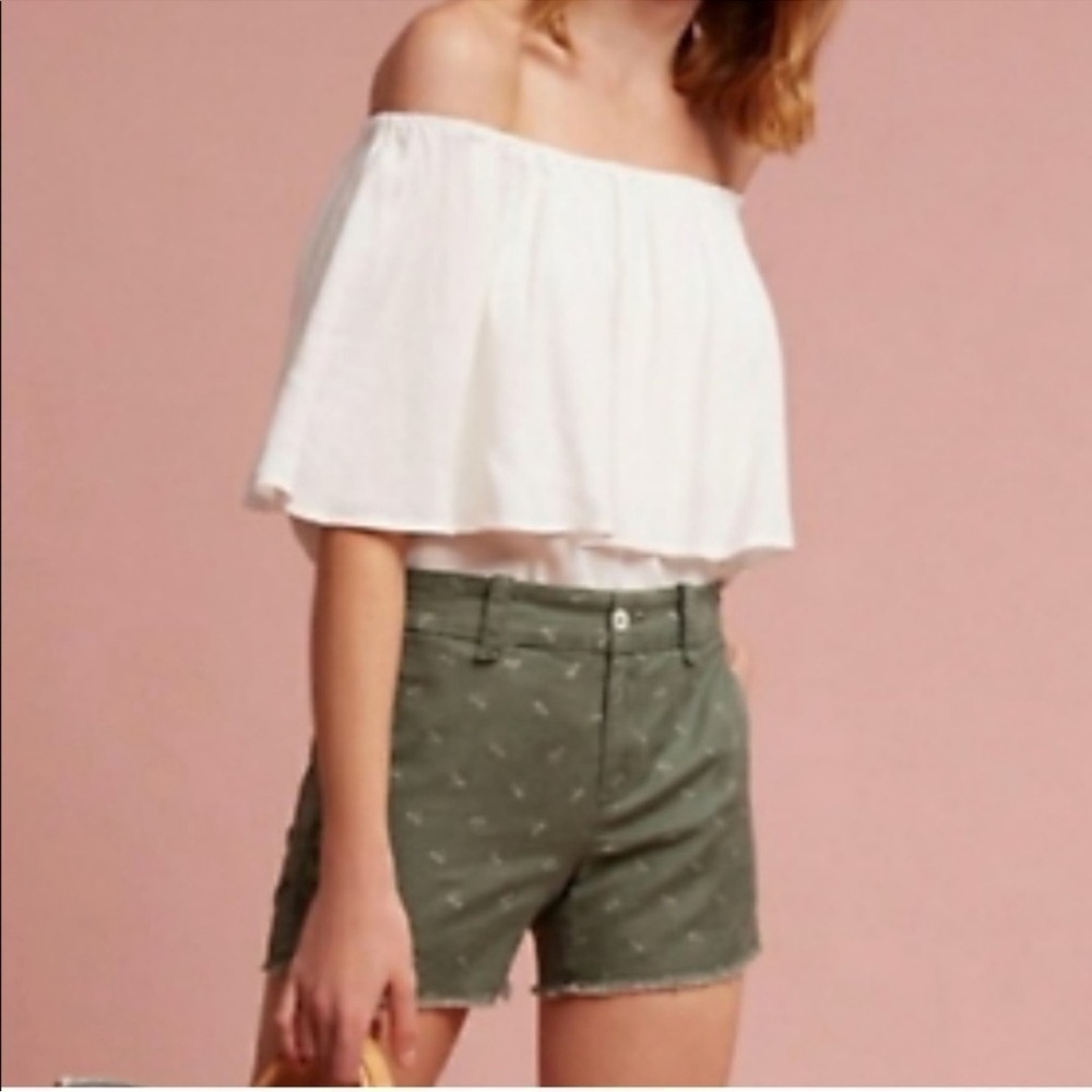 Holding Horses Anthropologie White Off Shoulder Top